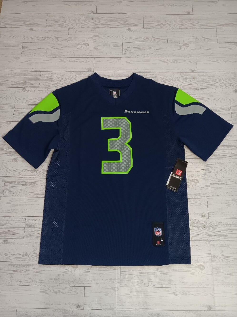 NFL Youth Russell Wilson College Navy Seattle Seahawks Replica Player Jersey L